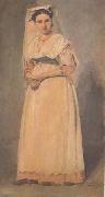 Jean Baptiste Camille  Corot L'Italienne d'Albano en grand costume (mk11) painting